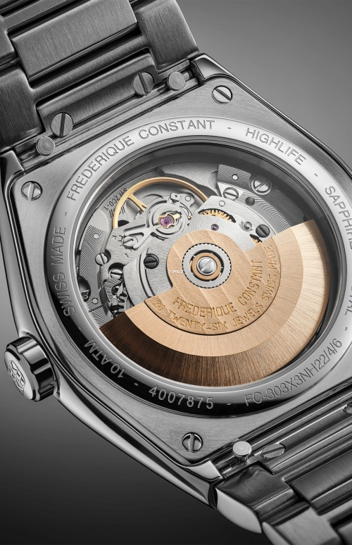 Frederique Constant,Highlife 39mm,39mm,Stainless Steel,Brown,Automatic,Day,38hours,FC,FC-303C3NH6B