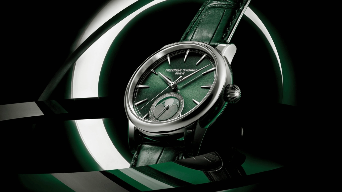 Frederique Constant,Manufacture 40mm,40mm,Stainless Steel,Green,Automatic,Moonphase,Day,FC,FC-716GR3H6
