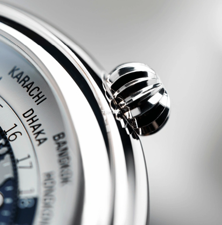 Frederique Constant,Classics 42mm,42mm,Stainless Steel,Blue,Automatic,Day,World Time,Day / Night Indication,FC,FC-718NWWM4H6