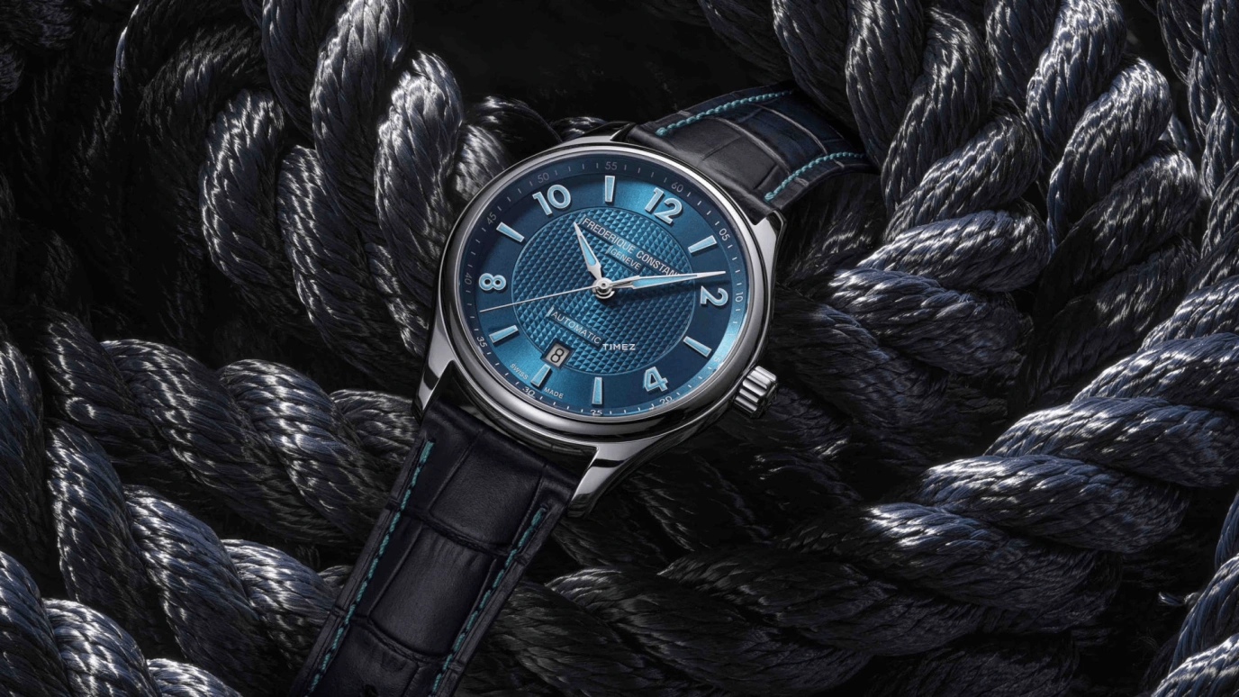 Frederique Constant,Classics 42mm,42mm,Stainless Steel,Blue,Automatic,Day,38hours,FC,FC-303RMLN5B6