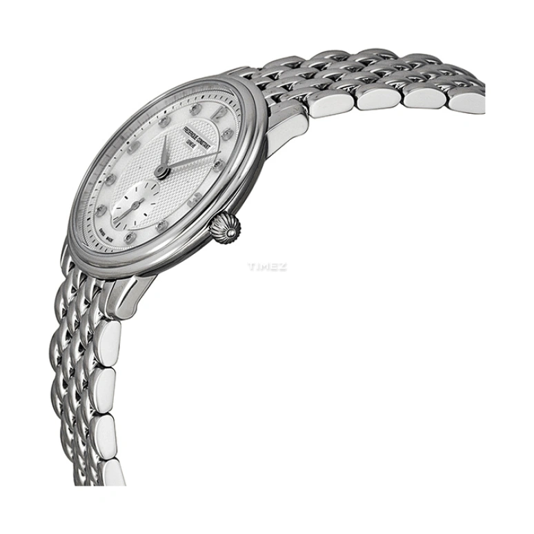 Frederique Constant,Slim Line 28.60mm,28.60mm,Stainless Steel,White,Quartz,In-house Caliber,Sapphire,Crystal Glass,FC,FC-235MPWD1S6B