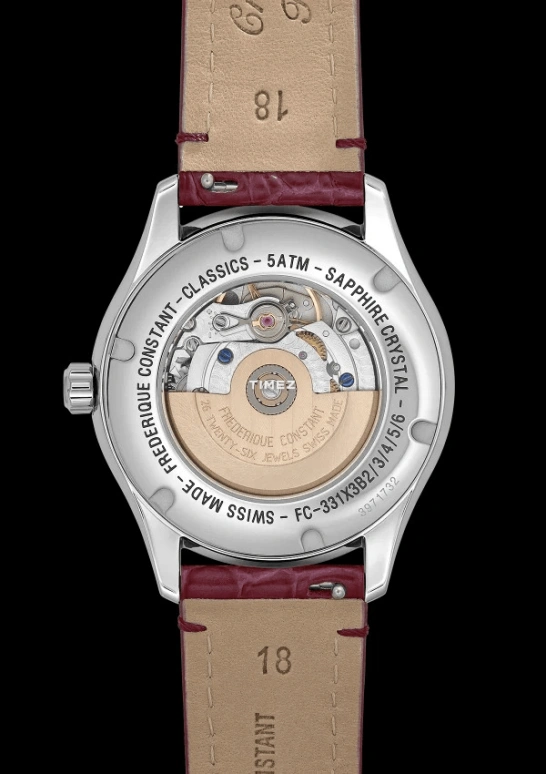 Frederique Constant,Classics 36mm,36mm,Stainless Steel,White,Automatic,Moonphase,Round,FC,FC-331MPWRD3B6