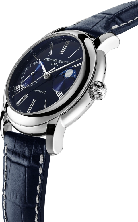 Frederique Constant,Manufacture 42mm,42mm,Stainless Steel,Blue,Automatic,Moonphase,Date,FC,FC-712MN4H6