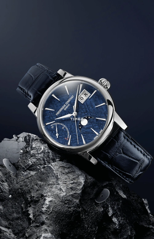 Frederique Constant,Classics 40mm,40mm,Platinum,Blue,Automatic,Moonphase,Power Reserve Indicator,Big Date,FC,FC-735MT3HPT