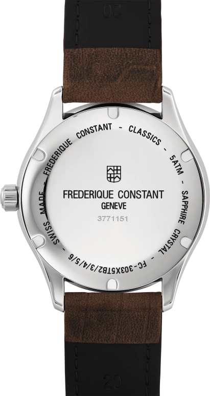 Frederique Constant,Classics 40mm,40mm,Stainless Steel,Silver,Automatic,38hours,In-house Caliber,FC,FC-303NS5B6