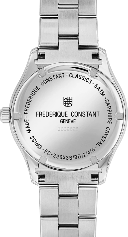 Frederique Constant,Classics 36mm,36mm,Stainless Steel,Silver,In-house Caliber,Sapphire,Crystal Glass,FC,FC-220MS3B6B