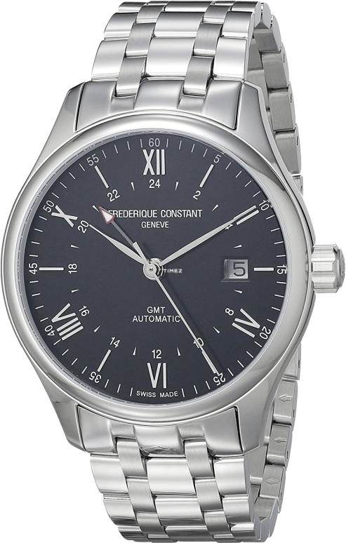 Frederique Constant,Slim Line 42mm,42mm,Stainless Steel,Black,In-house Caliber,Sapphire,Crystal Glass,FC,FC-350B5B6B
