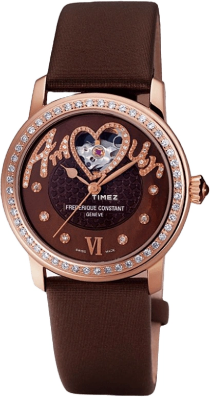 Frederique Constant,Ladies Automatic 35mm,35mm,Stainless Steel,Coffee,Brown,In-house Caliber,Sapphire,Crystal Glass,FC,FC-310CSQ2PD4