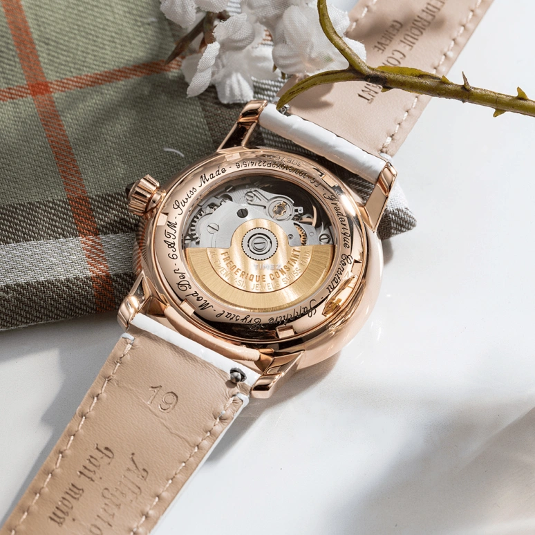 Frederique Constant,Ladies Automatic 35mm,35mm,Stainless Steel,Rose,Silver,Silver White,Automatic,In-house Caliber,Sapphire,Crystal Glass,FC,FC-310HBAD2P4
