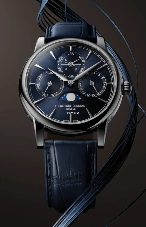 Frederique Constant,Manufacture 40mm,40mm,Stainless Steel,Blue,Automatic,Moonphase,Perpetual Calendar,Leap Year,Month,72hours,In-house Caliber,FC,FC-776N3H6