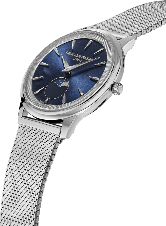 Frederique Constant,Classics 37mm,37mm,Stainless Steel,Blue,Quartz,Moonphase,In-house Caliber,FC,FC-206N3S6B