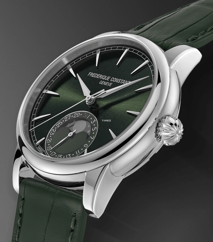 Frederique Constant,Manufacture 40mm,40mm,Stainless Steel,Green,Automatic,Moonphase,Day,FC,FC-716GR3H6