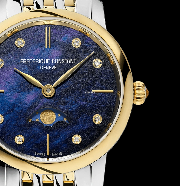 Frederique Constant,Classics 30mm,30mm,Stainless Steel,Blue,Quartz,Moonphase,Sapphire,Crystal Glass,FC,FC-206MPND1S3B