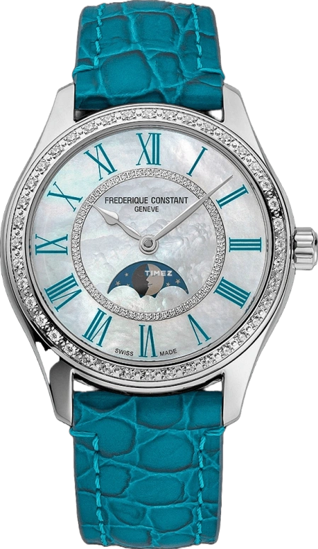 Frederique Constant,Classics 36mm,36mm,Stainless Steel,White,Automatic,Moonphase,Round,FC,FC-331MPWTD3BD6