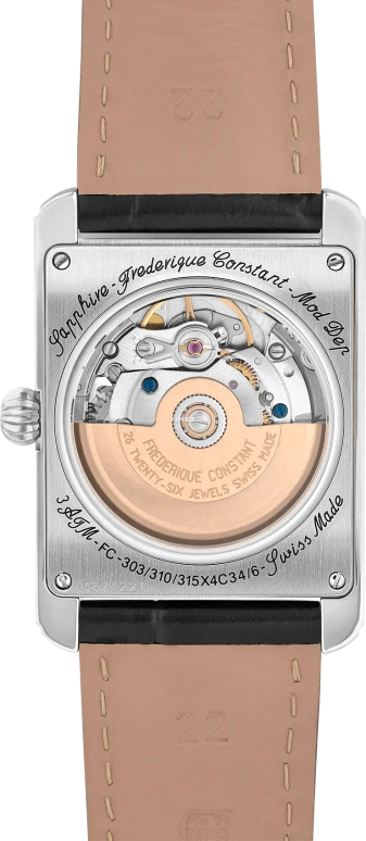 Frederique Constant,Classics 30.40x33.30mm,30.40x33.30mm,Stainless Steel,White,Silver,Automatic,Sapphire,Rectangular,FC,FC-311S4C6