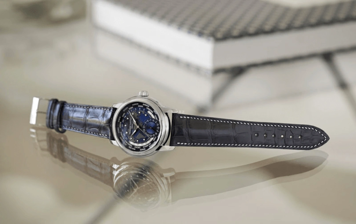 Frederique Constant,Manufacture 42mm,42mm,Stainless Steel,Blue,Automatic,Date,World Time,FC,FC-718NWM4H6