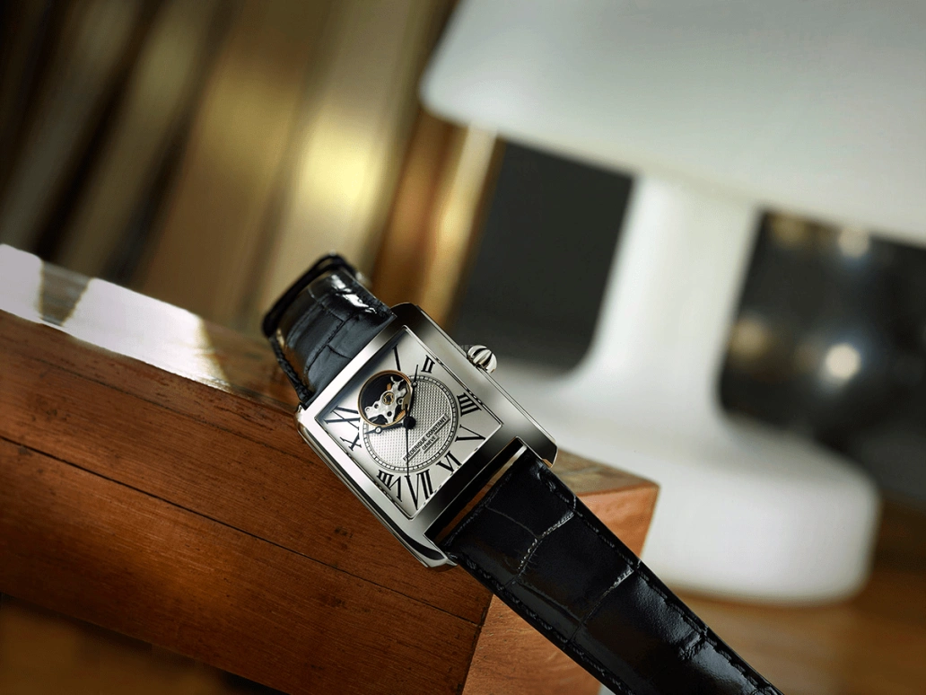 Frederique Constant,Classics 30x34mm,30x34mm,Stainless Steel,Black,Silver,In-house Caliber,Sapphire,Crystal Glass,Rectangular,FC,FC-310MC4S34