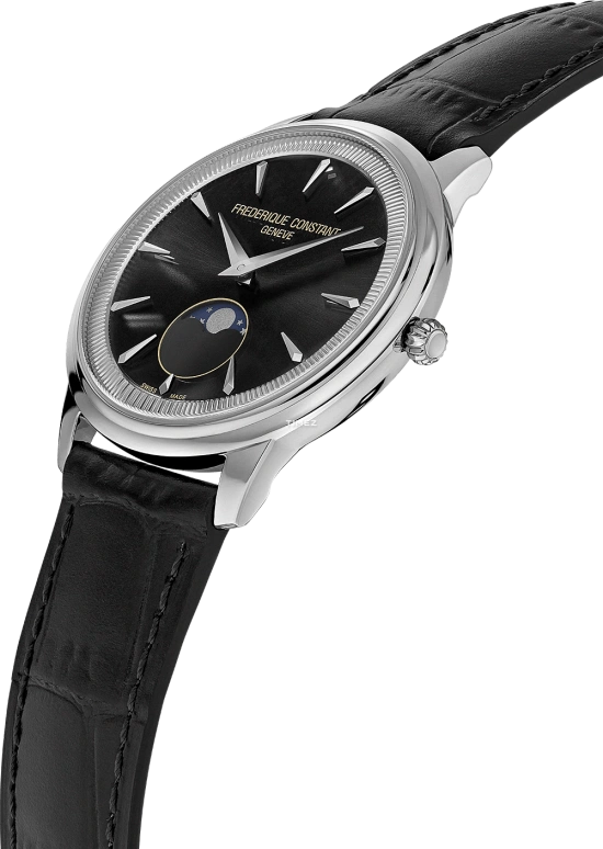 Frederique Constant,Classics 37mm,37mm,Stainless Steel,Black,Quartz,Moonphase,In-house Caliber,FC,FC-206B3S6