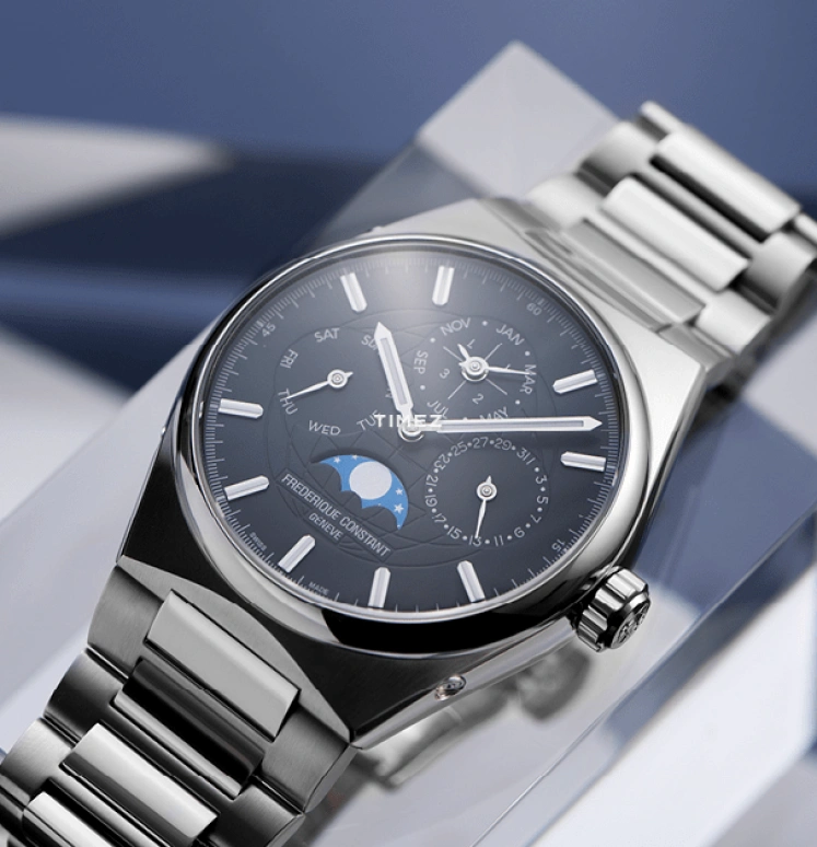 Frederique Constant,Other 41mm,41mm,Stainless Steel,Blue,Automatic,Moonphase,Leap Year,Month,Date,Sapphire,Crystal Glass,Round,FC,FC-775BL4NH6B