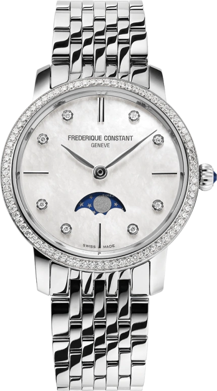 Frederique Constant,Slim Line 30mm,30mm,Stainless Steel,White,In-house Caliber,Sapphire,Crystal Glass,FC,FC-206MPWD1SD6B