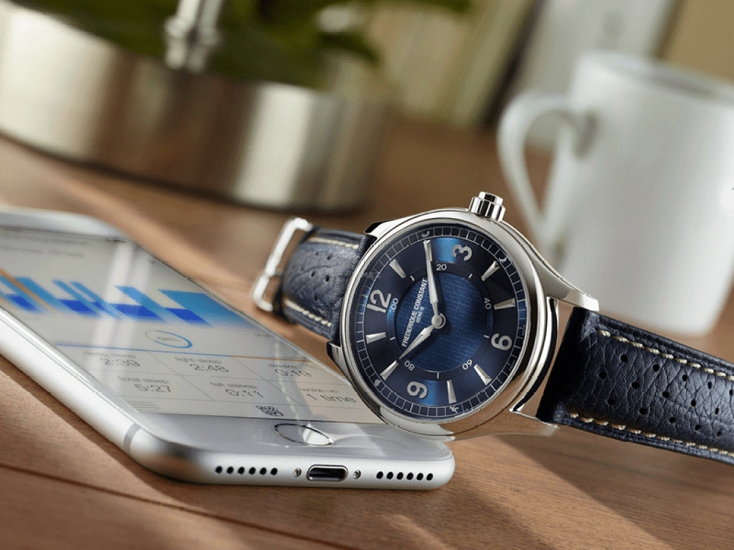 Frederique Constant,Horological Smartwatch 42mm,42mm,Stainless Steel,Luminous,White,Silver,Blue,In-house Caliber,Sapphire,Crystal Glass,Round,FC,FC-282AN5B6