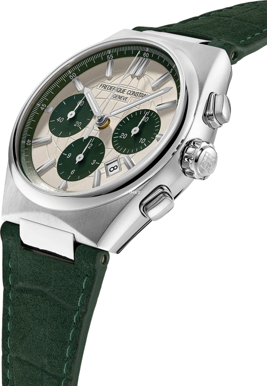 Frederique Constant,Highlife 41mm,41mm,Stainless Steel,Cream,Green,Automatic,Chronograph,Day,FC,FC-391SGR4NH6