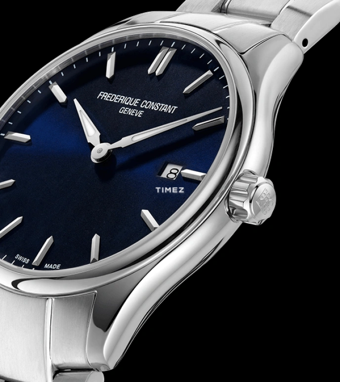 Frederique Constant,Classics 40mm,40mm,Stainless Steel,Blue,Quartz,Day,Sapphire,Crystal Glass,FC,FC-220NS5B6B