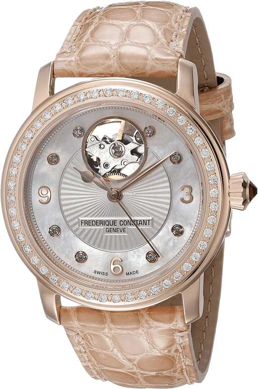 Frederique Constant,Ladies Automatic 34mm,34mm,Stainless Steel,Rose,Silver White,In-house Caliber,Sapphire,Crystal Glass,Rose,FC,FC-310HBAD2PD4