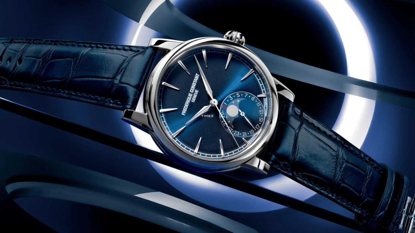 Frederique Constant,Manufacture 40mm,40mm,Stainless Steel,Blue,Automatic,Moonphase,Day,FC,FC-716N3H6