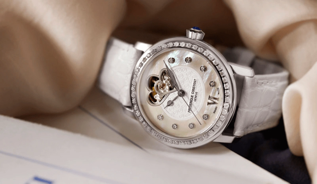 Frederique Constant,Ladies Automatic 35mm,35mm,Stainless Steel,White,In-house Caliber,Sapphire,Crystal Glass,Round,FC,FC-310DHB2PD6
