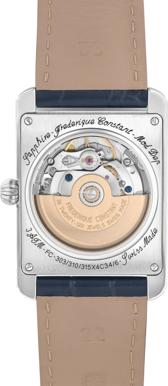 Frederique Constant,Classics 30.40x33.30mm,30.40x33.30mm,Stainless Steel,Blue,Automatic,Day,Sapphire,Crystal Glass,FC,FC-303N4C6
