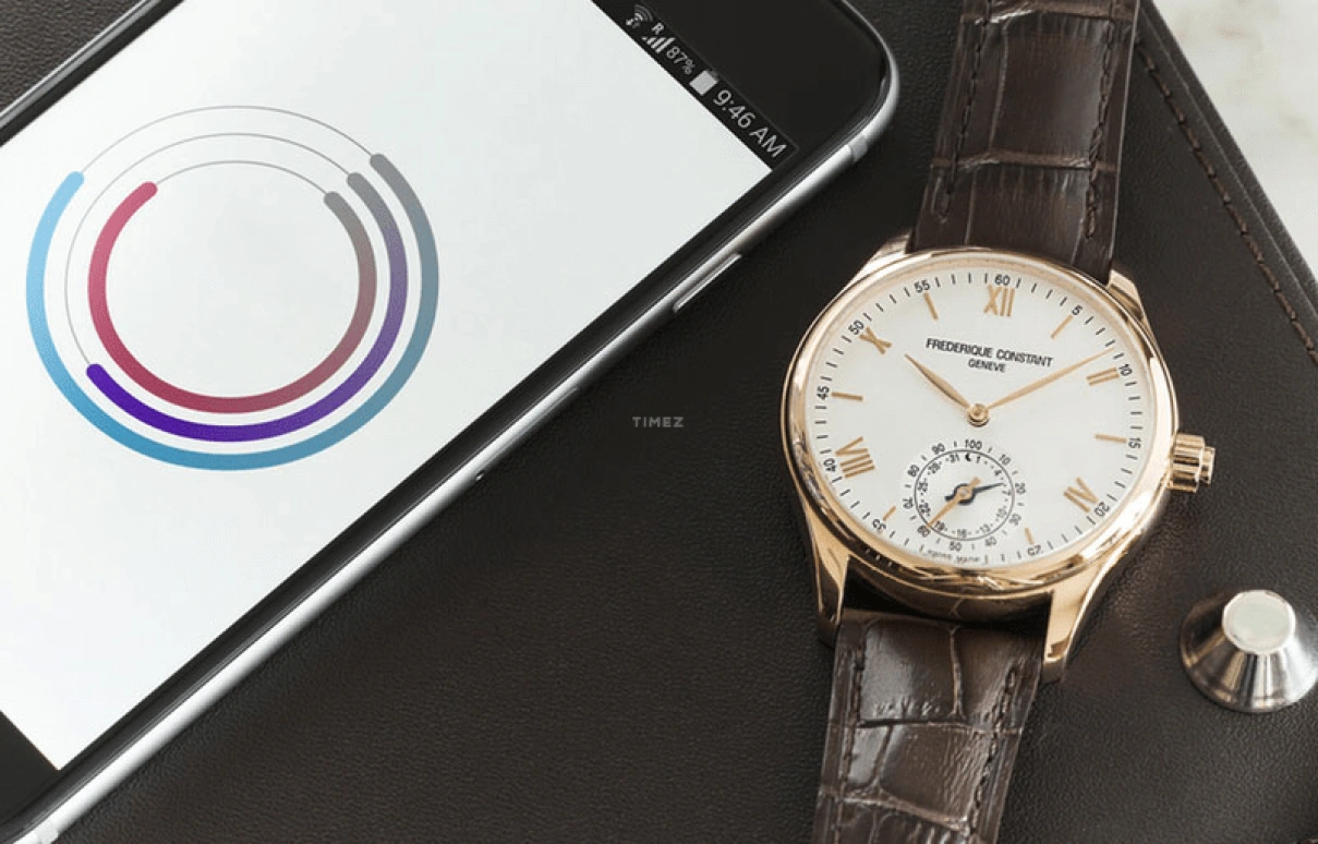 Frederique Constant,Horological Smartwatch 42mm,42mm,Stainless Steel,Silver,Quartz,In-house Caliber,Sapphire,Crystal Glass,FC,FC-285SDG5B6