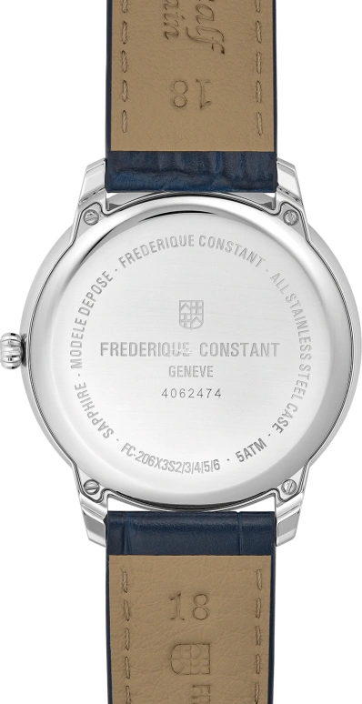 Frederique Constant,Classics 37mm,37mm,Stainless Steel,Blue,Quartz,Moonphase,In-house Caliber,FC,FC-206N3S6