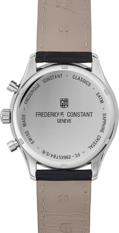 Frederique Constant,Classics 40mm,40mm,Stainless Steel,Grey,Quartz,Chronograph,Month,Date,Day,Sapphire,Crystal Glass,Round,FC,FC-296DG5B6