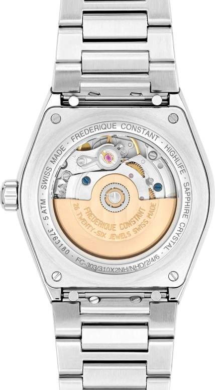 Frederique Constant,Other 34mm,34mm,Stainless Steel,Cream,Automatic,Day,Sapphire,Crystal Glass,FC,FC-303WG2NH6B