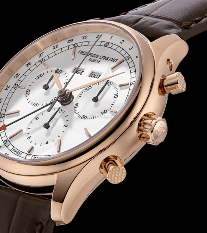 Frederique Constant,Classics 40mm,40mm,Stainless Steel,Silver,Quartz,Chronograph,Month,Date,Day,Sapphire,Crystal Glass,Round,FC,FC-296SW5B4