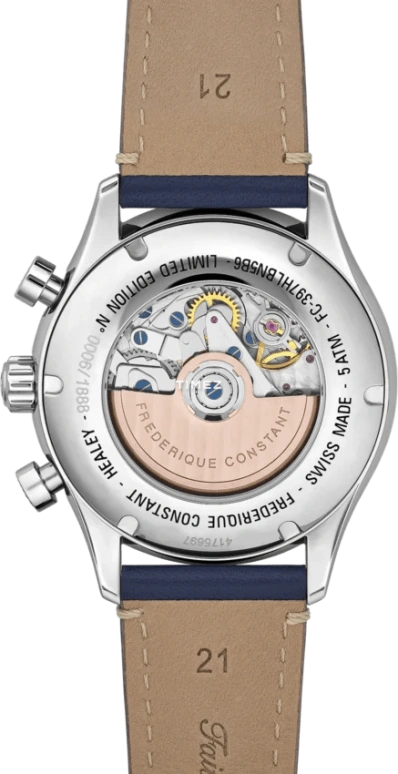 Frederique Constant,Classics 42mm,42mm,Stainless Steel,Blue,Automatic,Chronograph,In-house Caliber,FC,FC-397HLBN5B6