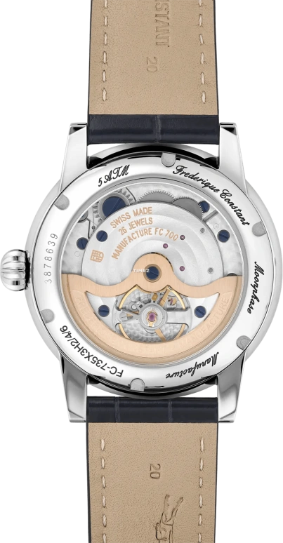 Frederique Constant,Classics 40mm,40mm,Stainless Steel,Blue,Automatic,Moonphase,Power Reserve Indicator,Big Date,FC,FC-735N3H6