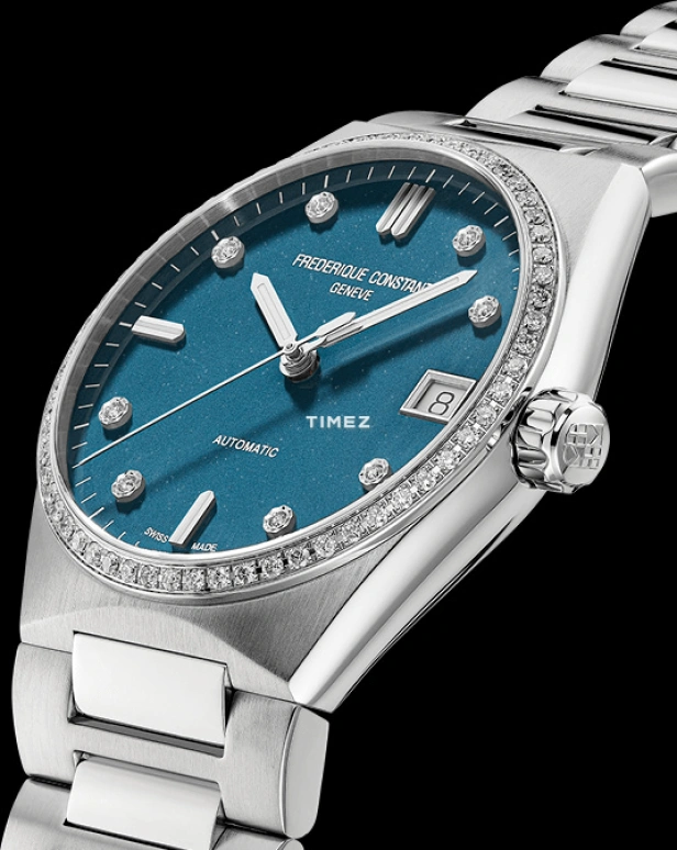 Frederique Constant,Other 34mm,34mm,Stainless Steel,Blue,Automatic,Day,Sapphire,Crystal Glass,FC,FC-303LBSD2NHD6B