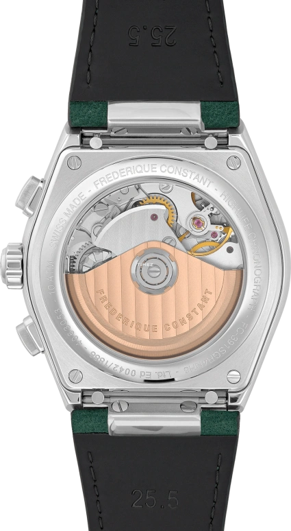 Frederique Constant,Highlife 41mm,41mm,Stainless Steel,Cream,Green,Automatic,Chronograph,Day,FC,FC-391SGR4NH6