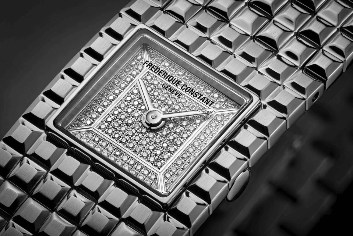 Frederique Constant,Classics 25.70x20mm,25.70x20mm,Stainless Steel,Silver,Quartz,In-house Caliber,Rectangular,FC,FC-200PVD1MC6B