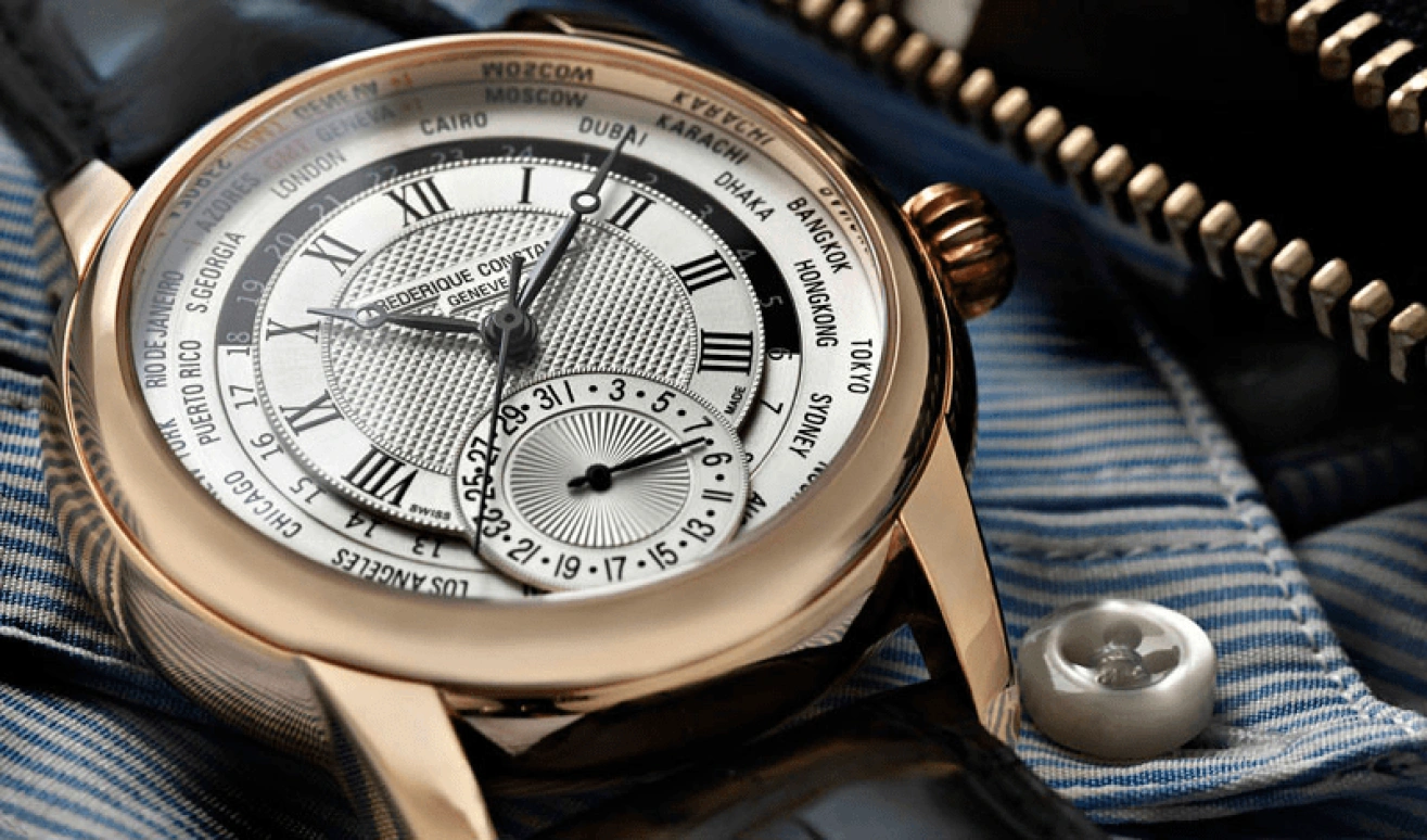 Frederique Constant,Manufacture 42mm,42mm,Stainless Steel,White,Automatic,Date,World Time,FC,FC-718MC4H6