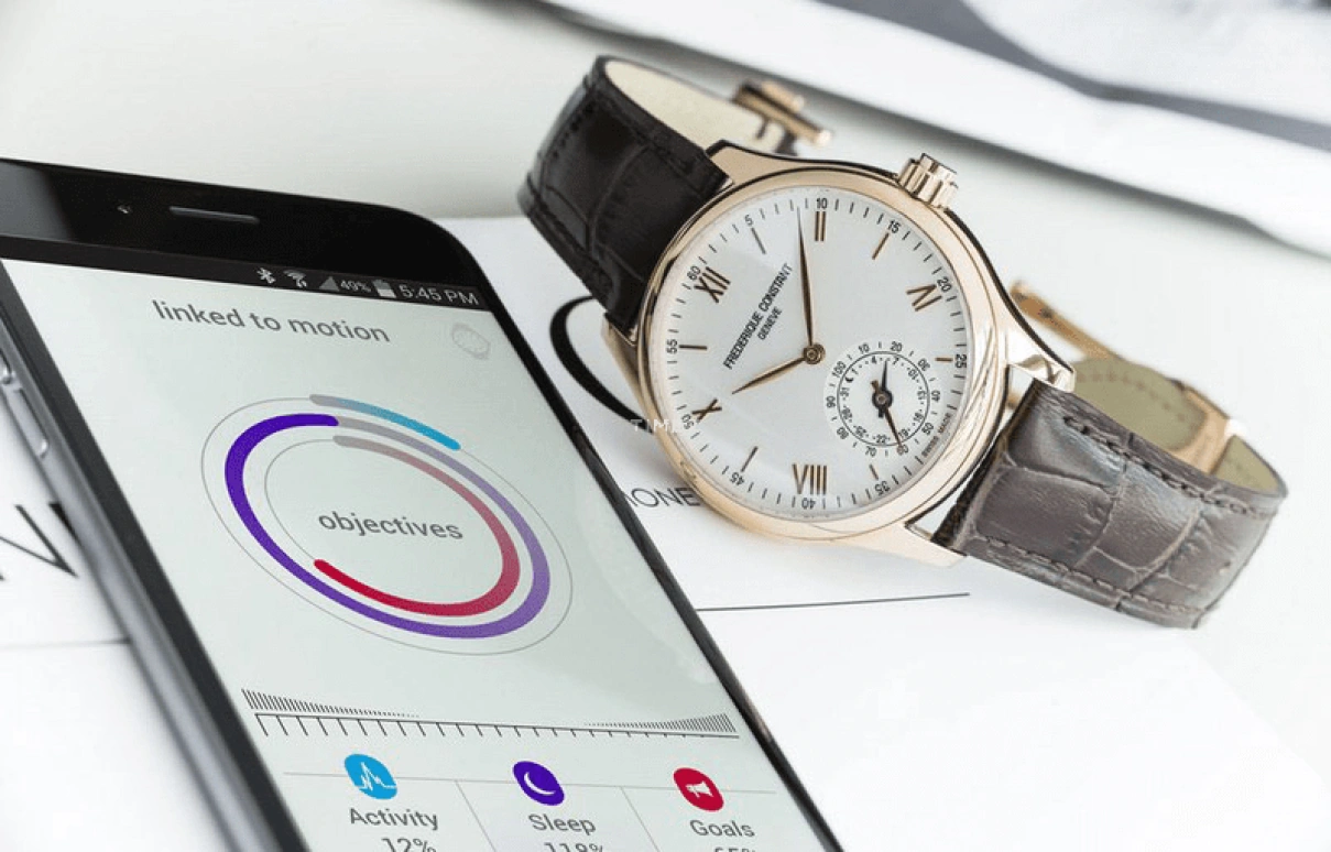 Frederique Constant,Horological Smartwatch 42mm,42mm,Stainless Steel,Blue,Quartz,In-house Caliber,Sapphire,Crystal Glass,FC,FC-285LNS5B6