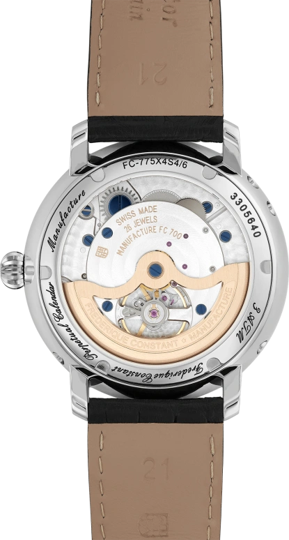 Frederique Constant,Manufacture 42mm,42mm,Stainless Steel,Black,Silver,In-house Caliber,Sapphire,Crystal Glass,FC,FC-775S4S6