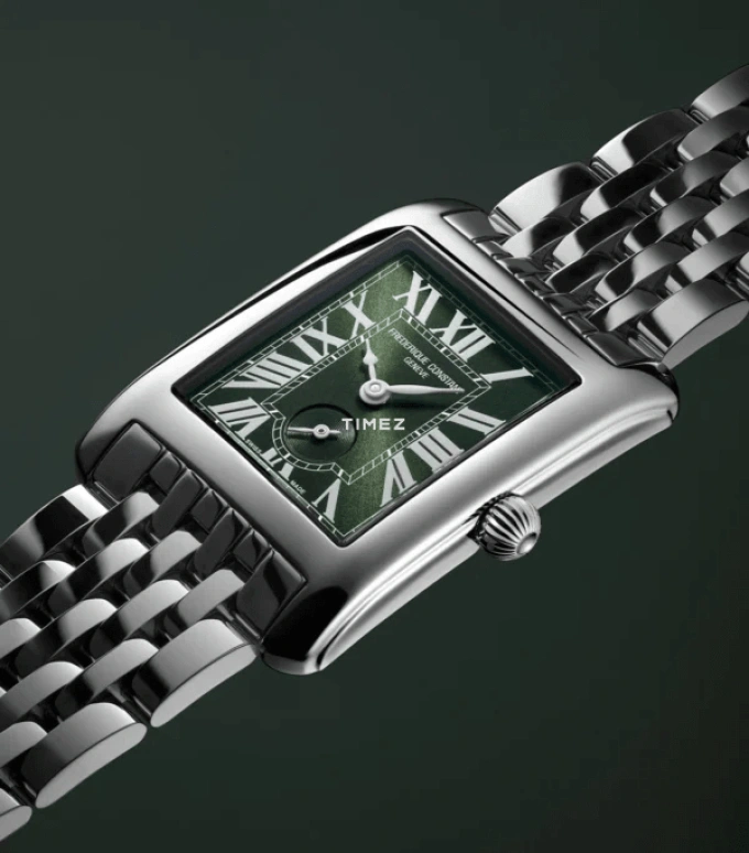 Frederique Constant,Classics 36x25.50mm,36x25.50mm,Stainless Steel,Green,Quartz,In-house Caliber,Sapphire,Crystal Glass,FC,FC-235GR2C6B