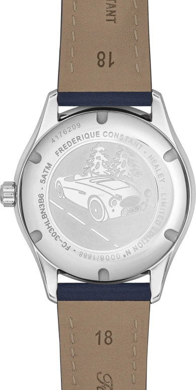Frederique Constant,Classics 36mm,36mm,Stainless Steel,Blue,Automatic,Day,38hours,FC,FC-303HLBN3B6