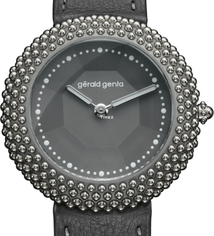 Gérald Genta,Gentissima Oursin 36.50mm,36.50mm,White Gold,Titanium,Grey,Automatic,50hours,In-house Caliber,Gentissima Oursin 36anthracite