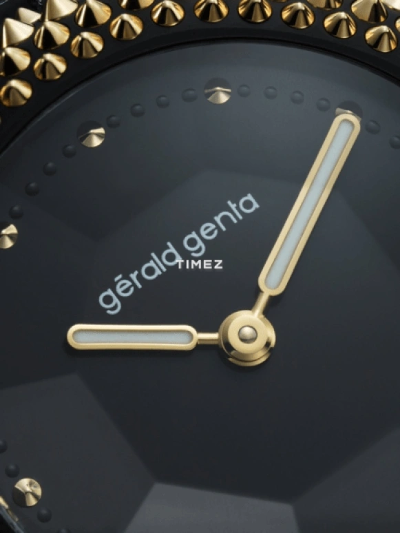 Gérald Genta,Gentissima Oursin 36.50mm,36.50mm,Yellow Gold,Titanium,Black,Automatic,50hours,In-house Caliber,Gentissima Oursin 36black