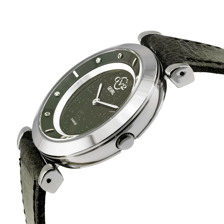 Gevril,Lombardy 36mm,36mm,Stainless Steel,Dark Green,Quartz,Sapphire,Round,14400