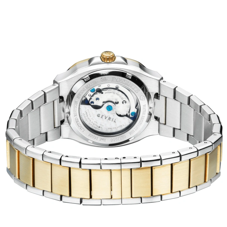 Gevril,Potente 40mm,40mm,Stainless Steel,White,Automatic,Day,Sapphire,18103
